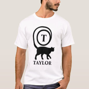 T-shirt Chat élégant avec initiale de nom Monogramme Chato