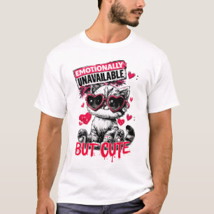 T-shirt Chat émotionnellement indisponible mais mignon ave