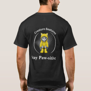 T-shirt chat en bottes jaunes   Humour de plage côtière
