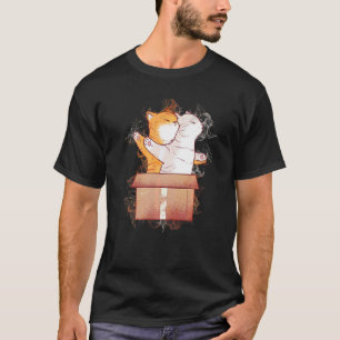 T-shirt Chat en carton éclaboussé d'eau