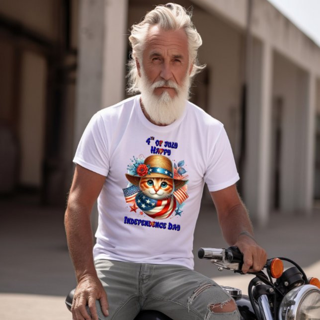 T-shirt Chat en casquette patriotique et foulard Fête de l (Créateur téléchargé)