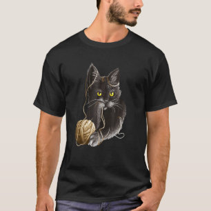 T-shirt Chat en colère aux yeux jaunes coincé dans une bou