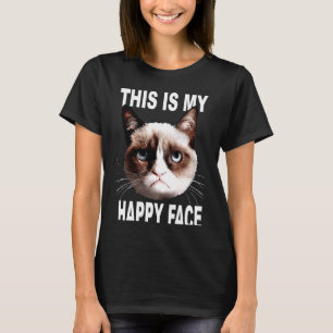T-shirt Chat en colère Ceci est mon visage heureux Chat sa