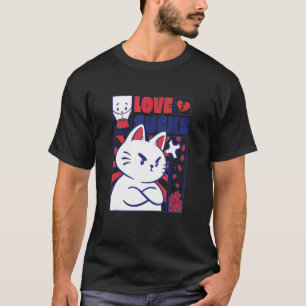 T-shirt Chat en colère drôle anti Saint Valentin