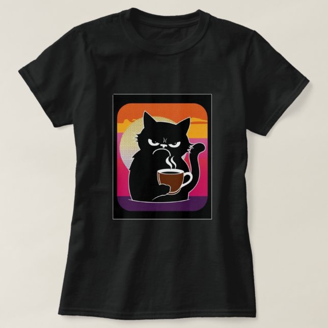 T-shirt Chat en colère Joe 3 noir Femmes (Design devant)