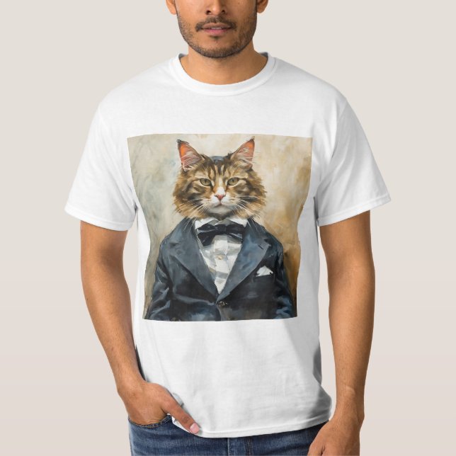 T-shirt Chat en costume (Devant)