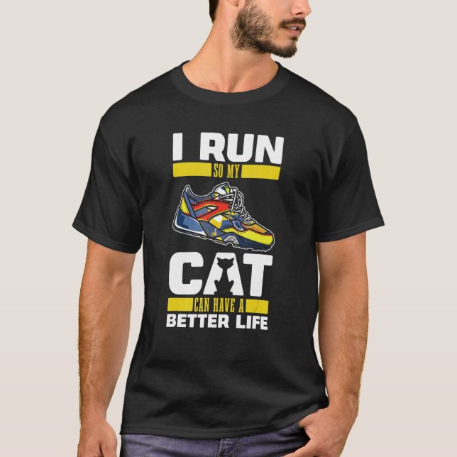 T-shirt Chat en course Jogging   Joggeur Coureur (Devant)