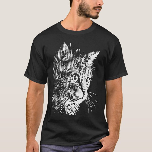 T-shirt Chat en demi-teinte (Devant)