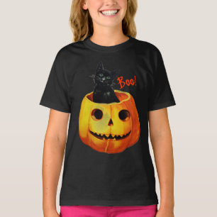 T-shirt Chat en Halloween Citrouille