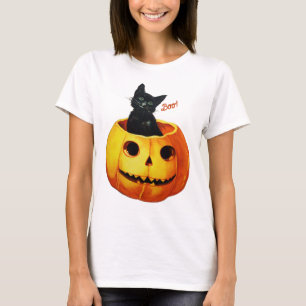 T-shirt Chat en Halloween Citrouille