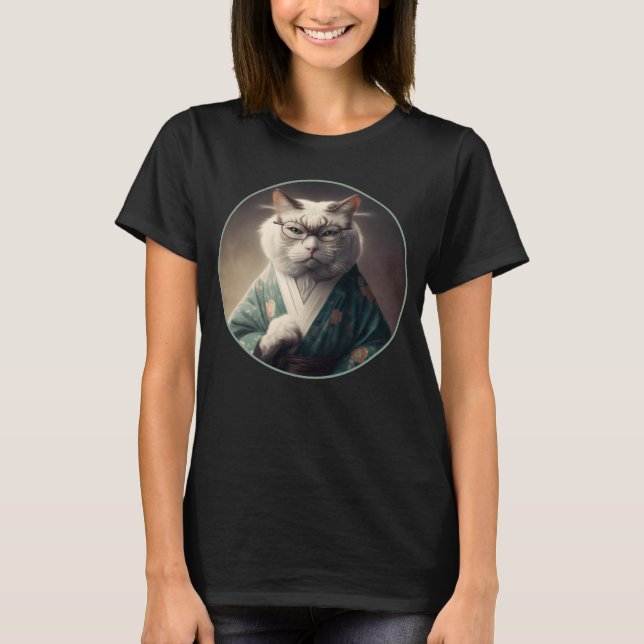 T-shirt Chat en Kimono Karate Japonais (Devant)
