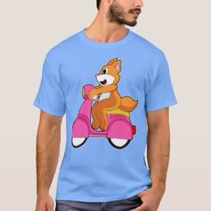 T-shirt Chat en motard avec scooter