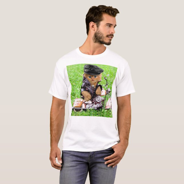 T-shirt Chat en moto (Devant entier)