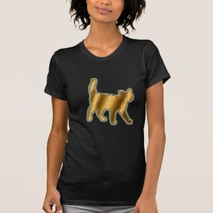 T-shirt Chat en or en verre