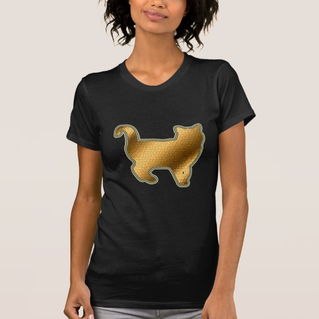 T-shirt Chat en or en verre (Devant)
