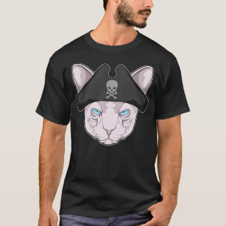 T-shirt Chat en pirate avec casquette pirate