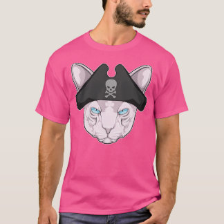 T-shirt Chat en pirate avec casquette pirate