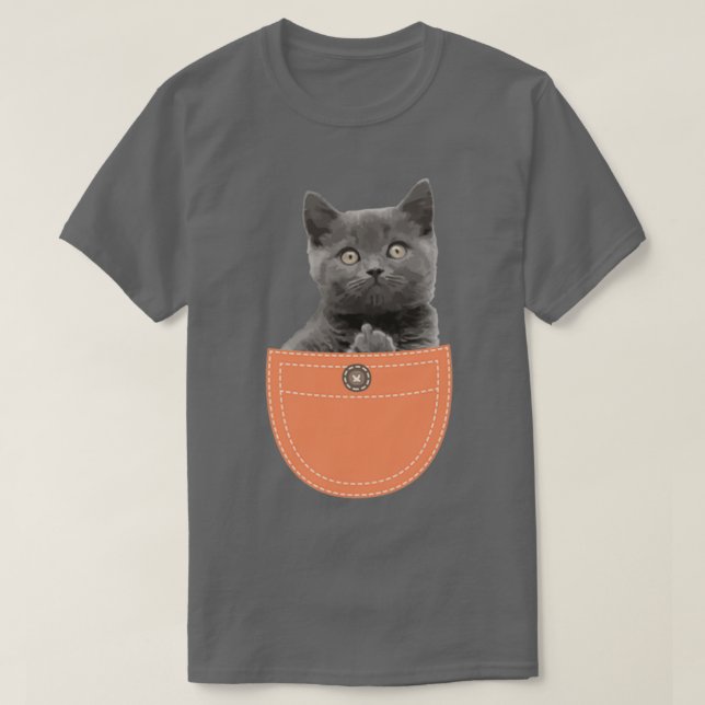 T-shirt Chat En Poche Donnant Le Doigt (Design devant)