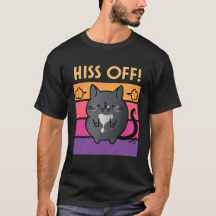 T-shirt Chat en smoking noir Siffler Mystère cosy Miaou