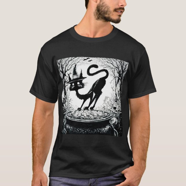 T-shirt Chat en sorcière (Devant)