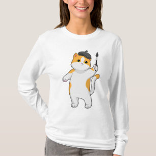 T-shirt Chat en tant que Peintre avec pinceau