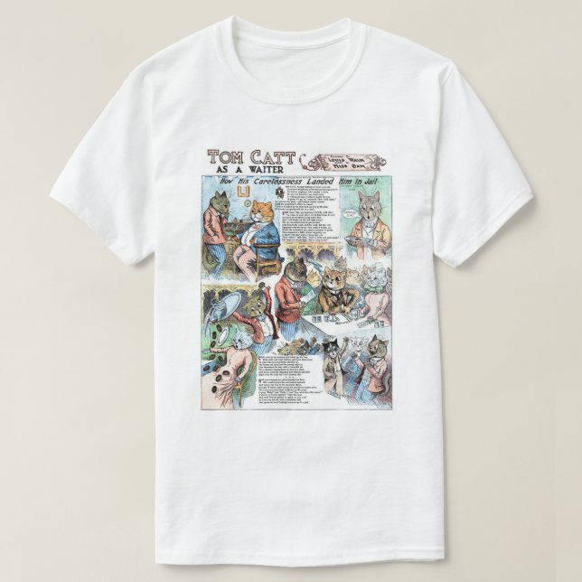 T-shirt Chat en tant que serveur, Louis Wain (Design devant)