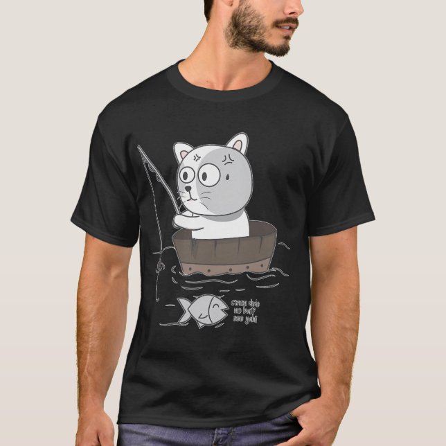 T-shirt Chat en train de pêcher (Devant)
