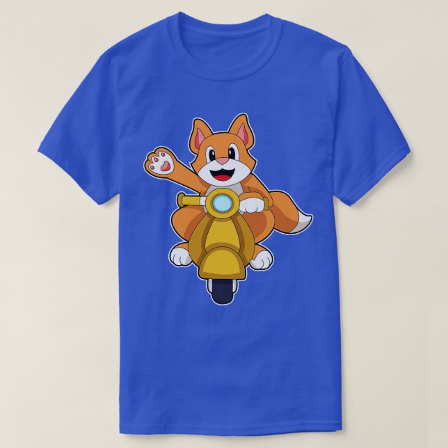 T-shirt Chat en vélo avec Scooter 1 (Design devant)