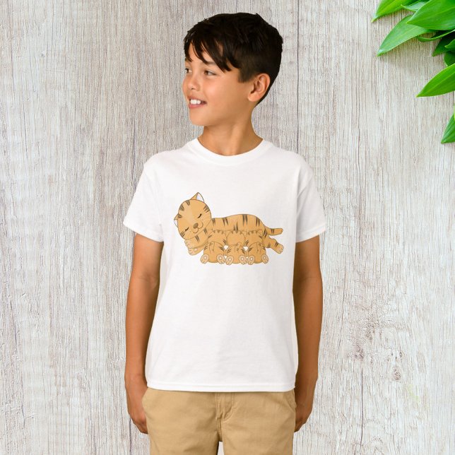 T-shirt Chat endormi avec chatons tétant (Créateur téléchargé)