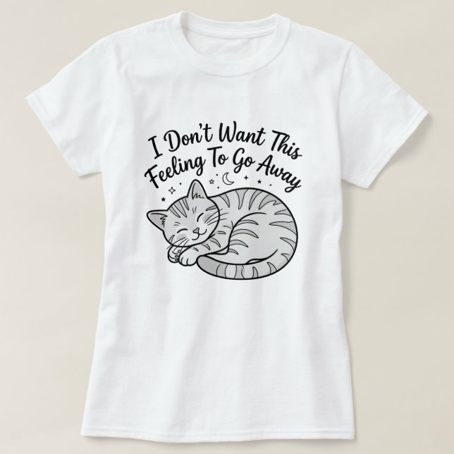  T-Shirt Chat Endormi | Ce Cadeau de Chat Mignon  (Design devant)