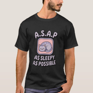 T-shirt Chat endormi dès que possible aussi endormi que po