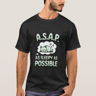 T-shirt Chat endormi dès que possible le plus endormi poss