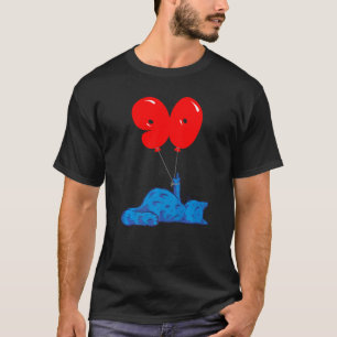 T-shirt Chat ennuyé avec doigt 90e anniversaire