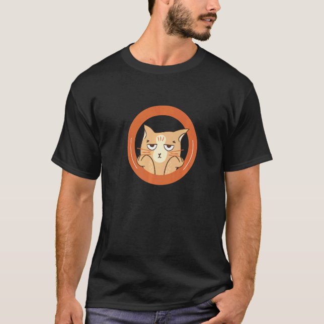 T-shirt Chat ennuyé caressé  Non impressionné (Devant)