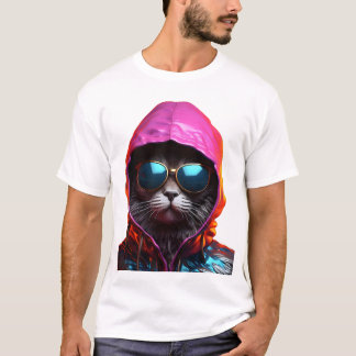 T-shirt Chat épique avec lunettes de soleil Chemise