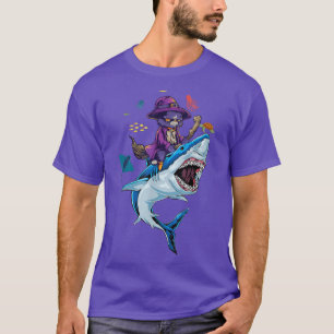 T-shirt Chat équitation Requin Halloween Enfants Garçons F