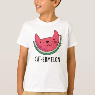 T-shirt Chat-Ermelon Funny Chat Watermelon Pun