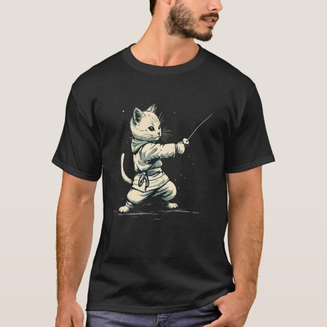 T-shirt Chat escrimeur sur l'escrime (Devant)
