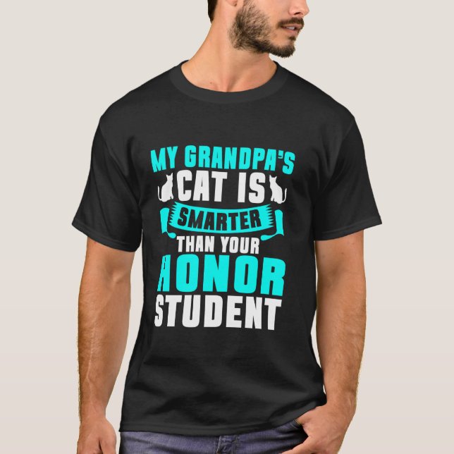 T-shirt Chat est plus intelligent que votre élève d'honneu (Devant)