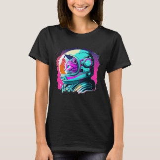 T-shirt Chat esthétique Vaporwave Espace Années 80 90 Astr
