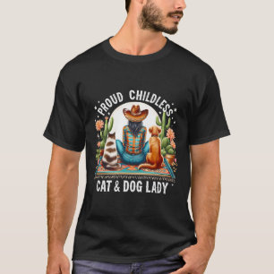 T-shirt Chat et amande sans enfant; Chien Lady Kamala Harr