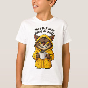 T-shirt Chat Et Café Drôle