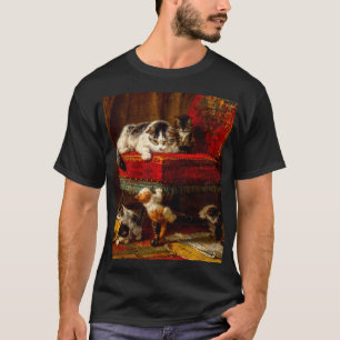 T-shirt Chat et chatons Jouer avec chaise