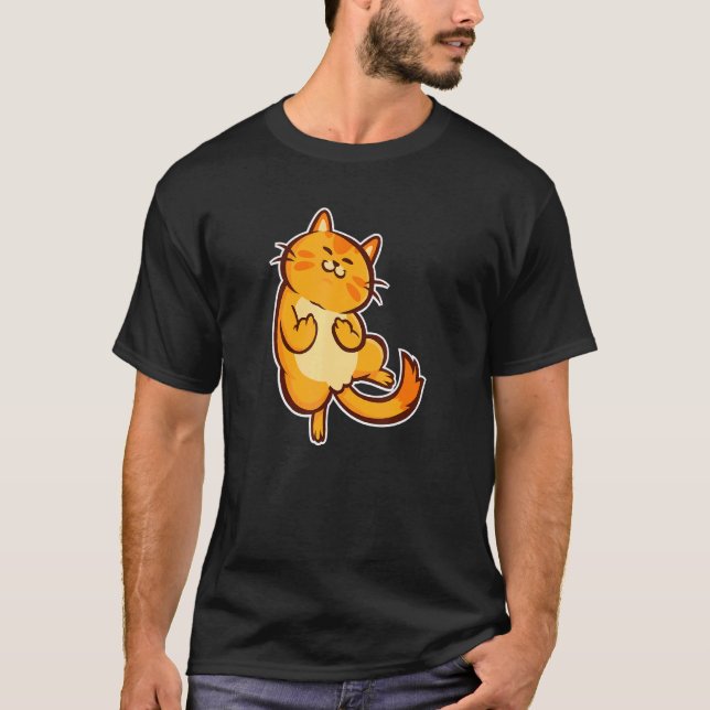T-shirt Chat Et Chatons Vous Foutant Le Doigt D'honneur (Devant)