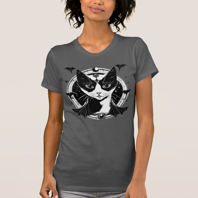 T-shirt Chat et chauves-souris I (Devant)