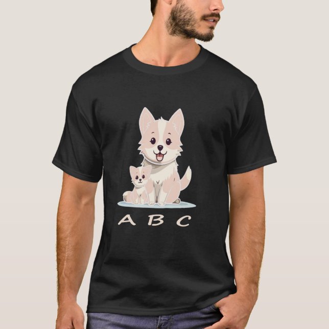 T-shirt Chat et chien ABC (Devant)