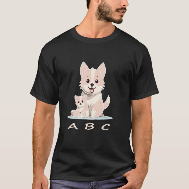 T-shirt Chat et chien ABC (Devant)