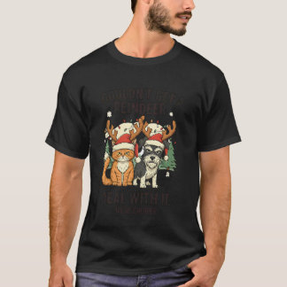 T-shirt Chat et chien de Noël drôle ne pouvaient pas obten