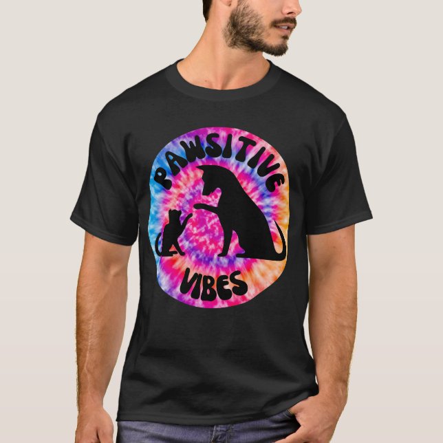 T-shirt Chat et Chien de Vibes de Pawsitive (Devant)