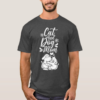 T-shirt Chat Et Chien Maman Chiens Chiens Lover Famille ré